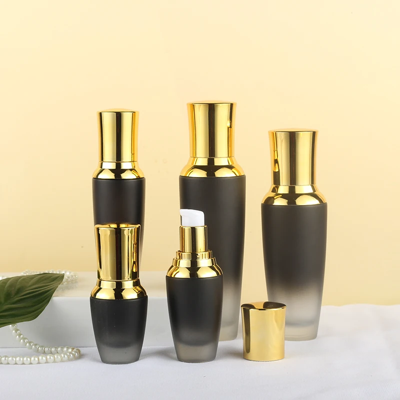 Hot 120ml cosmetic container and 30ml cosmetic package 100ml set glass pump bottle 50g lotion tank