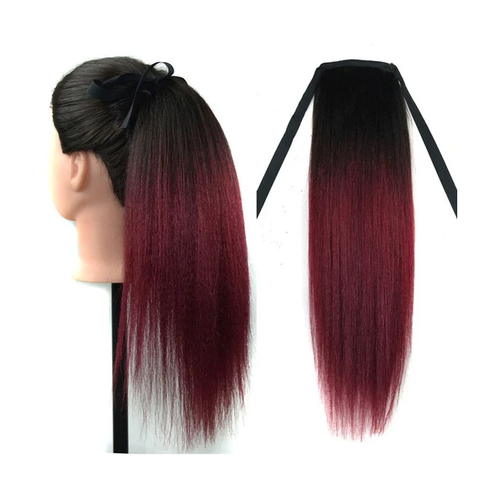 Длинные вьющиеся накладные волосы с эффектом омбре, накладной хвост на клипсе, натуральный цвет, 22 дюйма