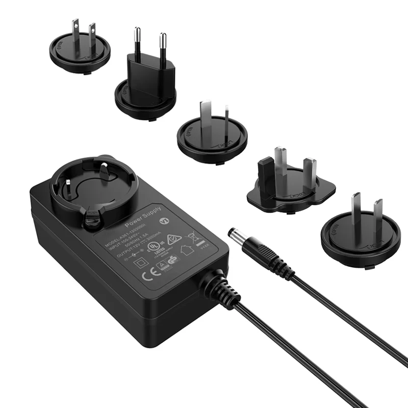 Frontpower 18V 1.5A 48W 19V 2A 15V 3.2A  interchangeable power adapter with EN61558 EN62368 FCC CE PSE CCC SAA