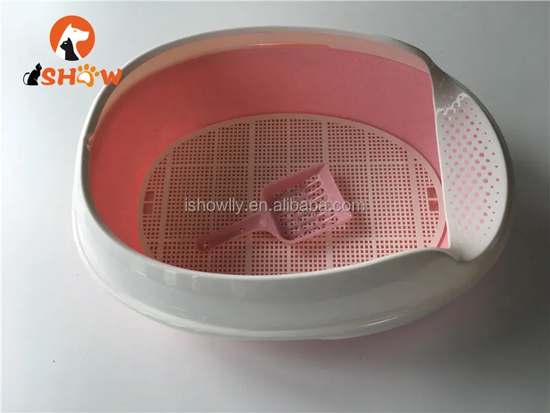 New Durable plastic Cat litter tray/cat litter pan / cat toliet with pink color