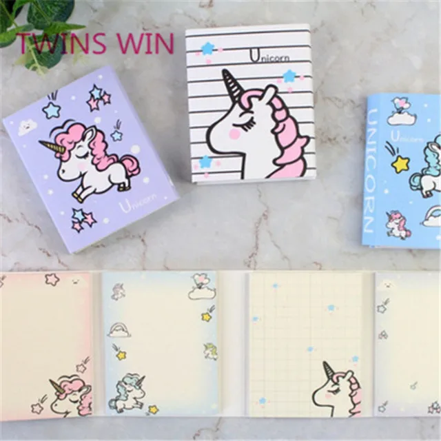 Creative stationery unicorn printing cute sticker maker memo flags sticky notes 955