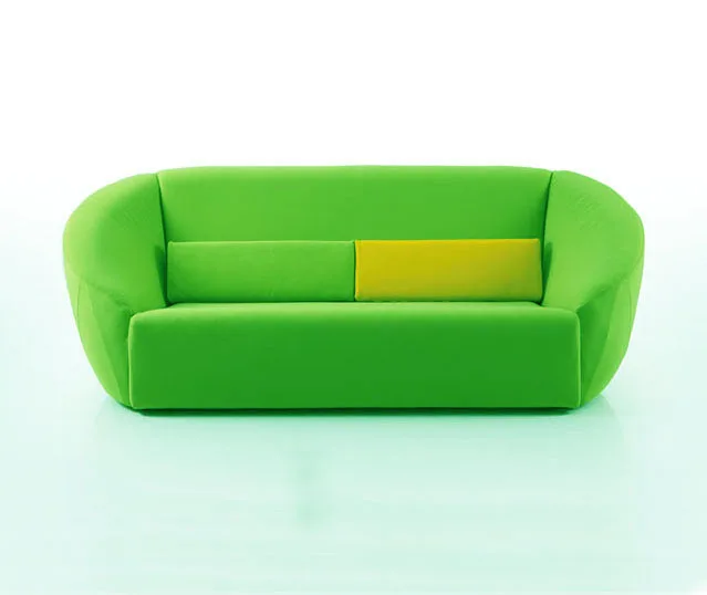Green color fabric sofa for public Area