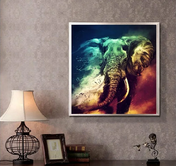 5D Full Drill Diamond Painting Crystal Embroidery Rhinestone Pictures Elephant Animals for Home Wall Decor Mosaic