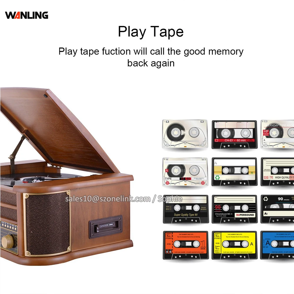 Home Audio Equipment Portable Radio CD Record Player Retro Turntable Hot Sale