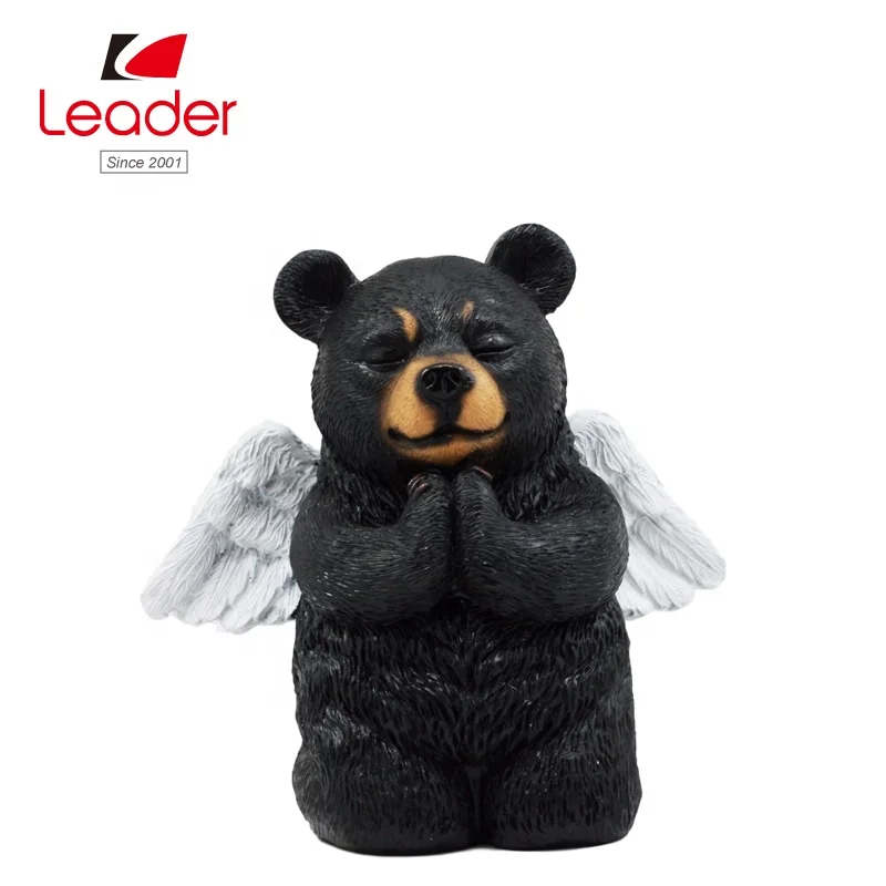 Home Table Decorative Polyresin Black Bear Squirrel and Turtle Friendship Tale Figurine