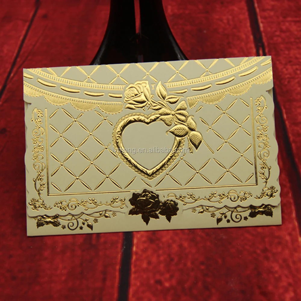 Free Printing Wedding cards invitations inner design, Embossed arabic design wedding invitation