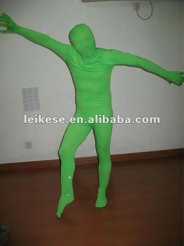  Неоновый зеленый лайкра Полный боди