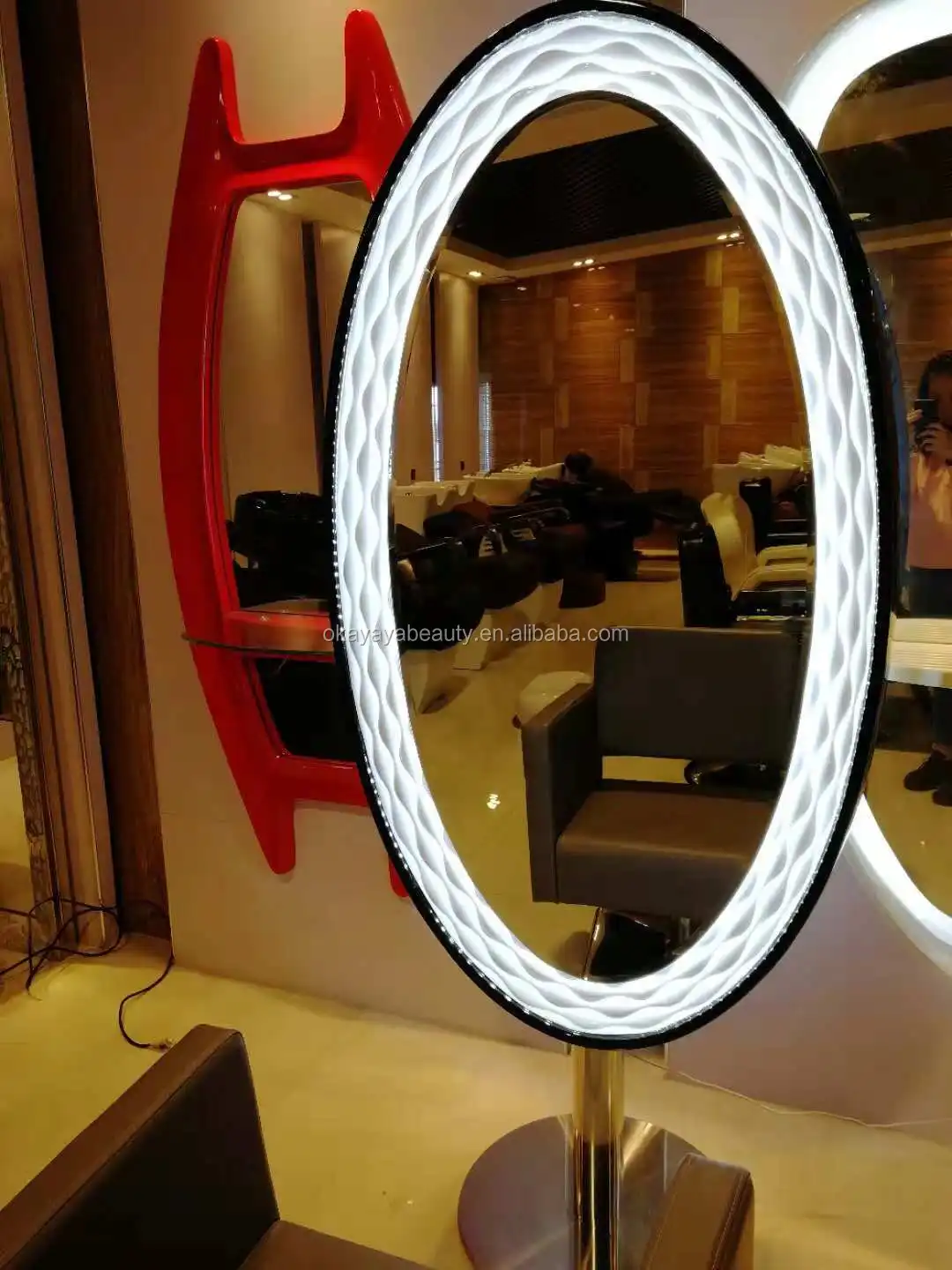 beauty salon styling mirror station stainless steel mirror station for hair salon