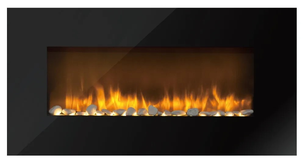 37' Wall Mounted Electric Fireplace with Heat Blowing from The Top