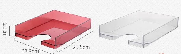 ZNS00004 Stacking Clear Plastic Desktop Office Organizer Letter Mail Document Paper File Tray