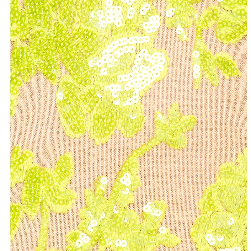 women adjustable shoulder straps v- neck dressFloral sequin embroidered Lace Sheath Back zipper closure sleeveless Scalloped hem