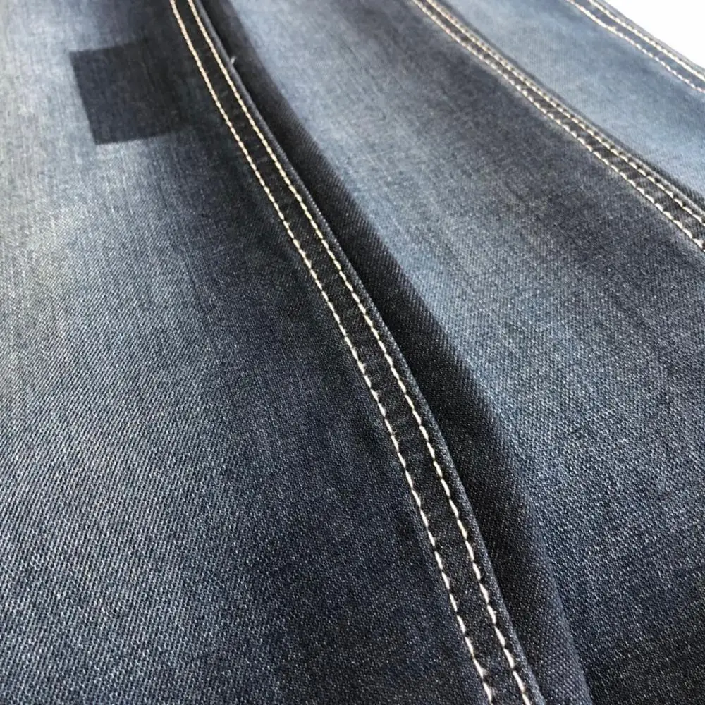 stock lot lycra check jacquard denim fabric mercerizing fresh finish double layer color weft