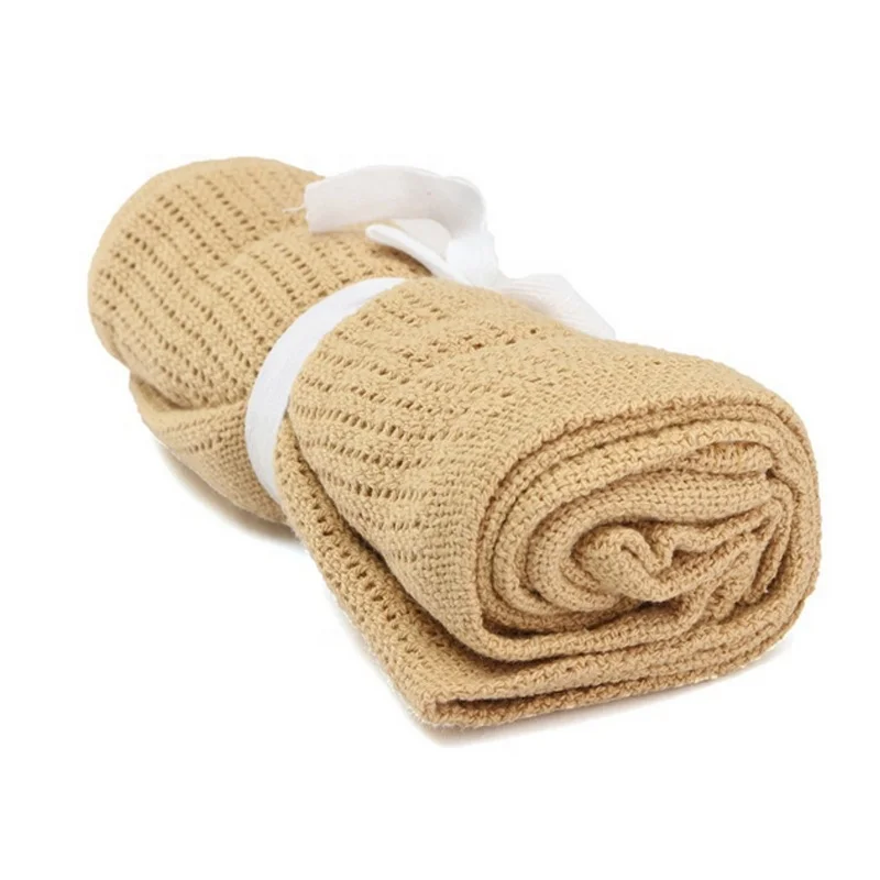 Newborn Blankets Super Soft Cotton Crochet Summer 80*100cm Sleeping Bed Supplies Hole Wrap Air-conditioning Blanket For Baby