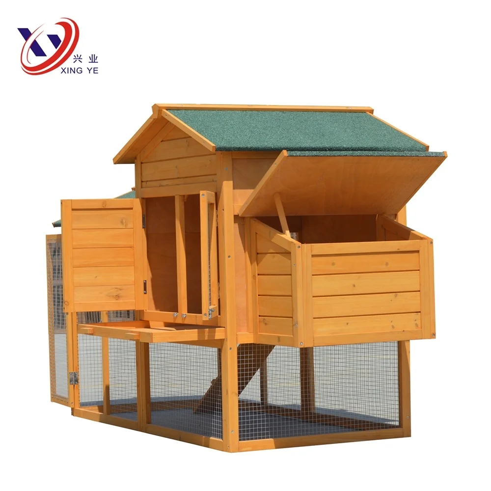 Classical large outdoor wooden chicken coop with ramp 169x75x103cm
