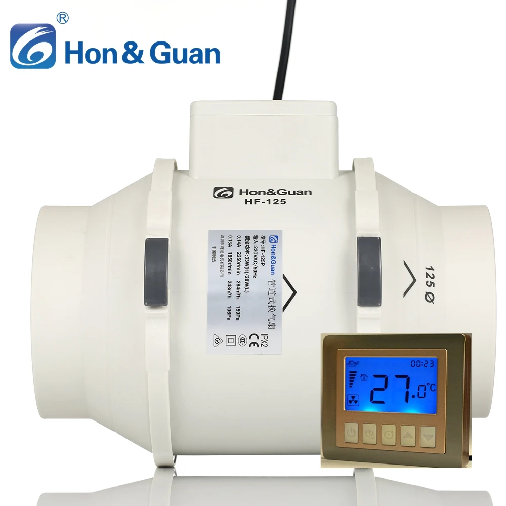 Fan Manufacturer 3 Speed Exhaustd Readerduct Fan Installation Air Extractor Fan Extractor Plastic White AC PP Plastic 200mm