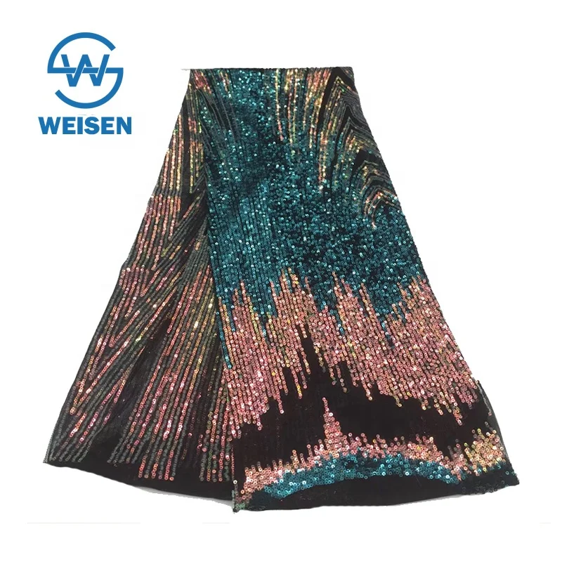 Wholesale Dress Tulle Stretch Mesh Glitter Colourful Unique Sequin Fabric 2023
