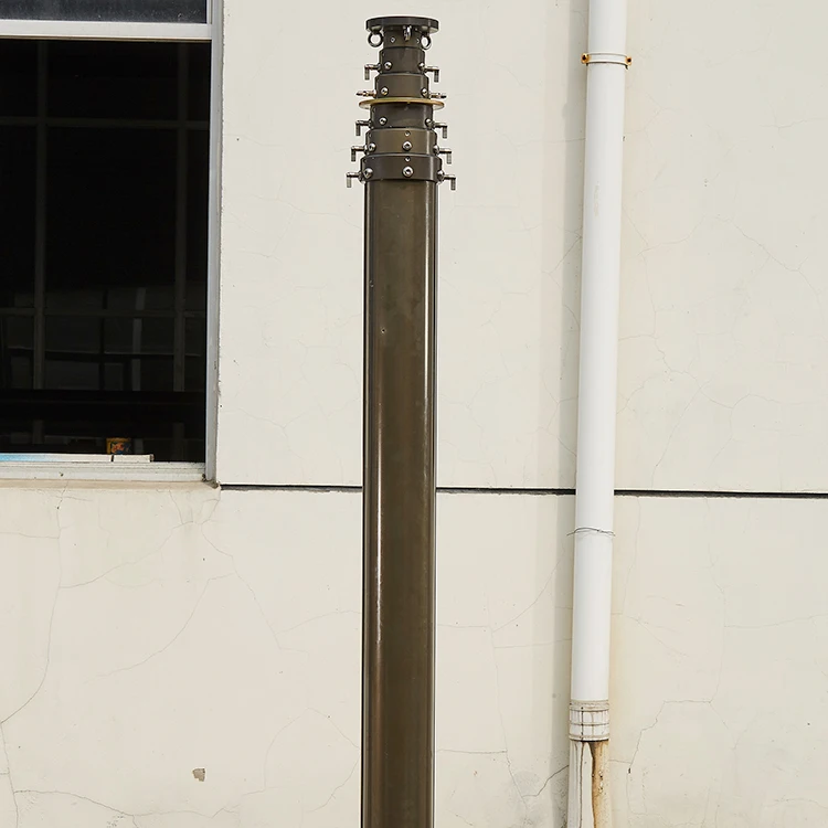 Pneumatic telescopic mobile tripod hard anodizing light locking solar camera mast antenna pole