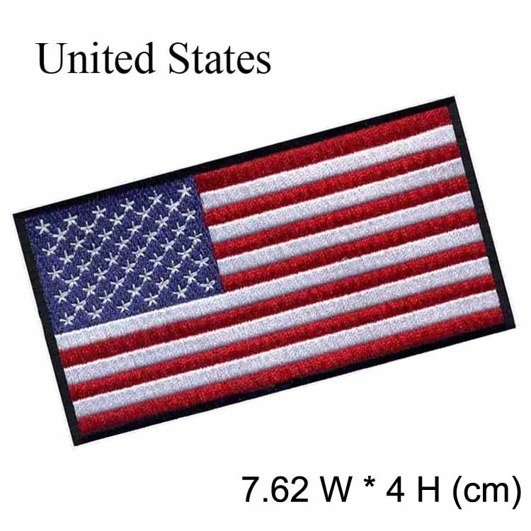 Alibaba China reliable supplier whosale embroidered american flag, USA flag Patches, US nation flag patches  Iron on patches