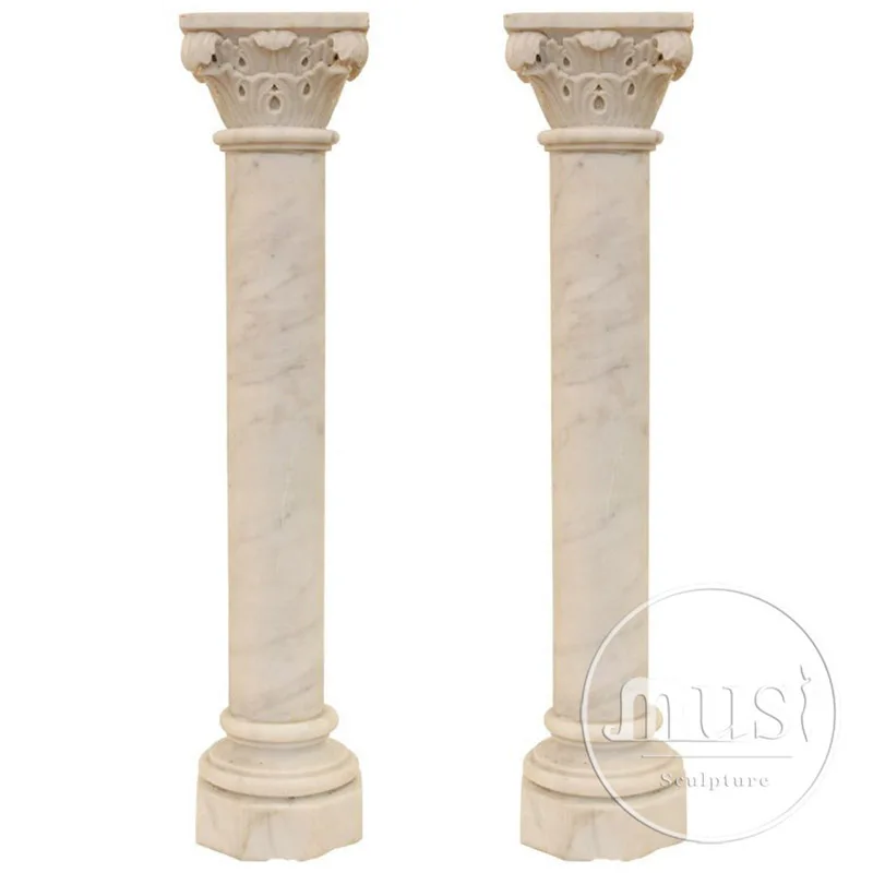 Artificial Marble Carved White Marble Columns Pillars