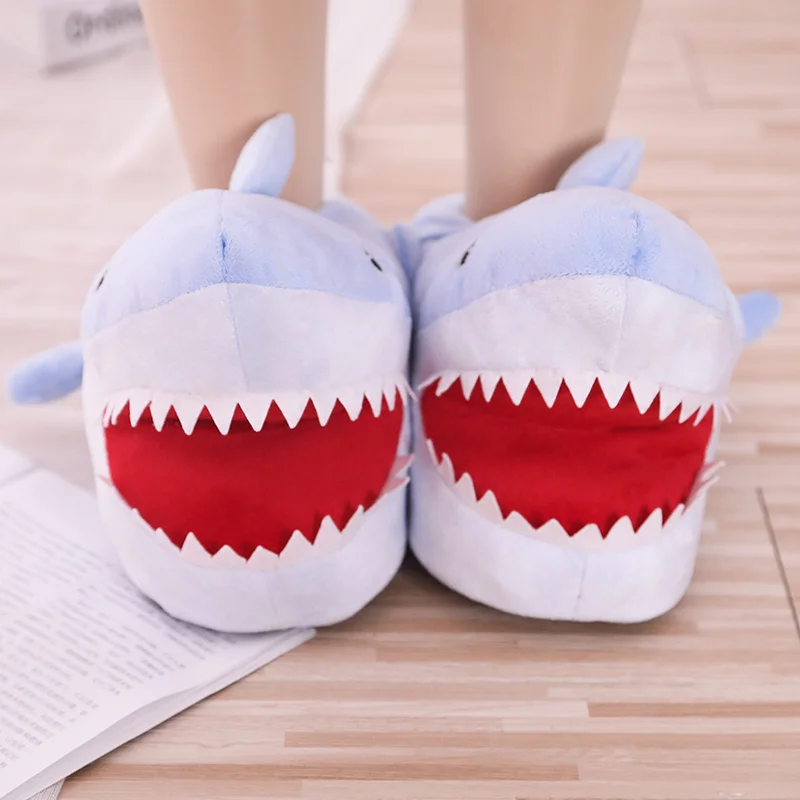 New shark head plush slipper thick shark soft indoor floor slippers winter slippers for children