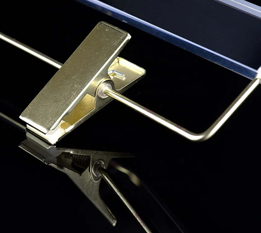 Clear  Acrylic Pant Hanger  With Gold Clips