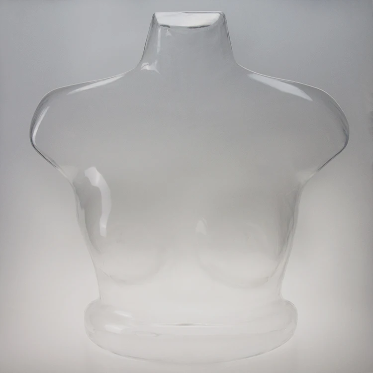 half body hanging female torsos mannequins transparent