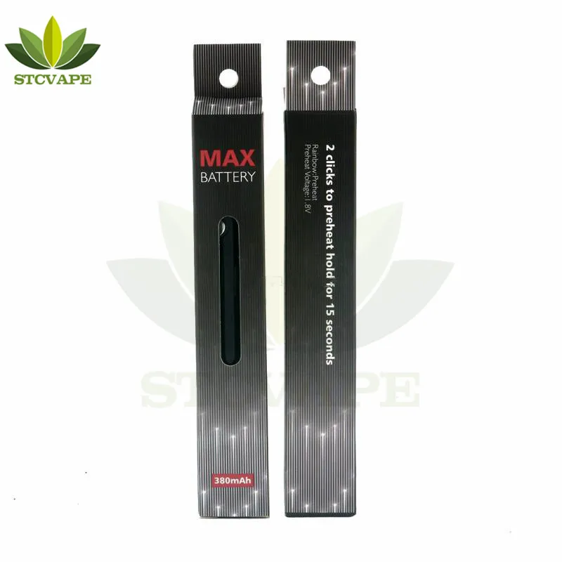 
High quality preheating CBD Vape pen battery 510 thread 380mah Max vape battery 