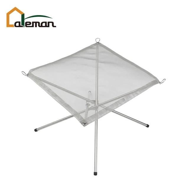 2 Size Portable Folding Collapsible Stainless Steel Mesh Yarn Sheet Fire Pit Firewood Charcoal Burning Wood Stand Rack Frame BBQ