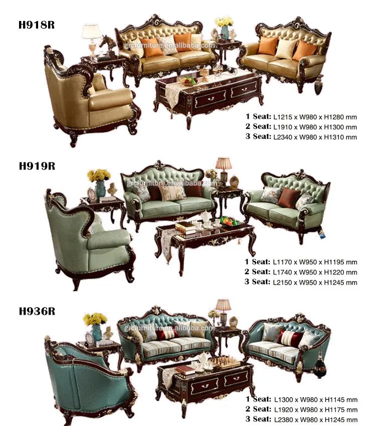 H966R sofa bed set genuine leather royal design for sale philippines