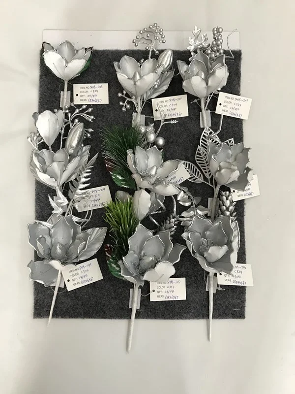 small christmas decoration artificial poinsettia flower with glitter