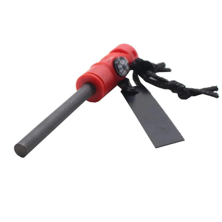 Outdoor camping survival Magnesium Flint Stone Emergency Fire Starter with compass and whistle