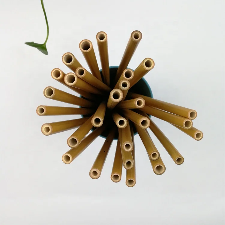 Reusable Natural Biodegradable Bamboo Straws for Drinking Bubble Tea