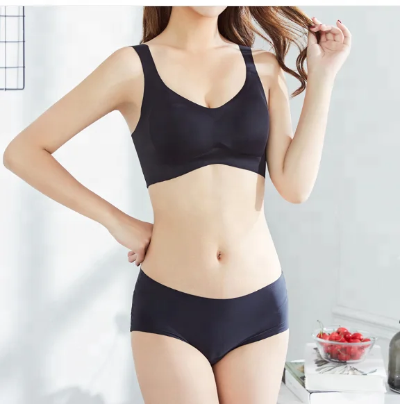 Teen age girl bras photo sexy lingerie one piece seamless underwear bra and panties set women sport seamless underwear