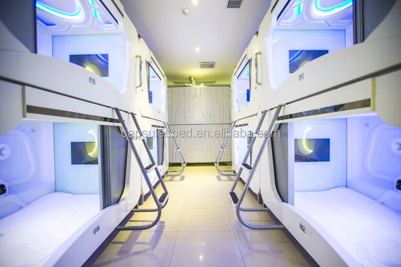 New double bed design space capsule bed with multi-functional TV and games
