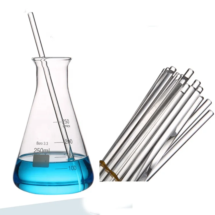 Labs 200mm Glass Stirrer Rods with Both Ends Round