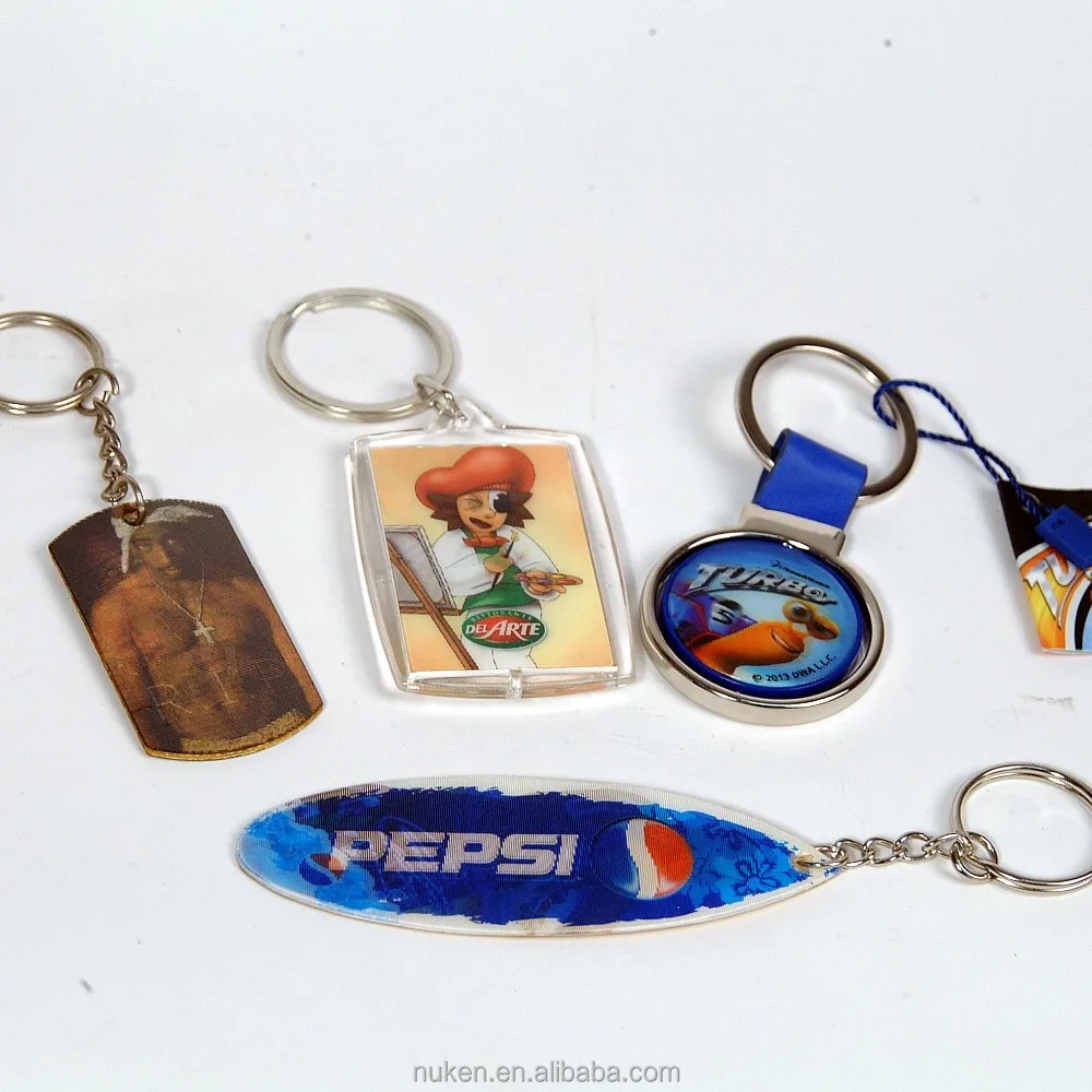 2016 newest custom 3d lenticular key chain rings