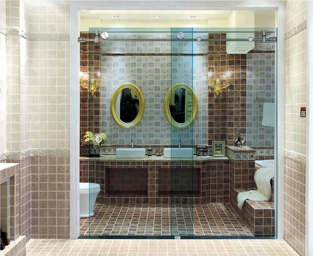 Wall Glass Shower Sliding Door Glass Sliding Door System