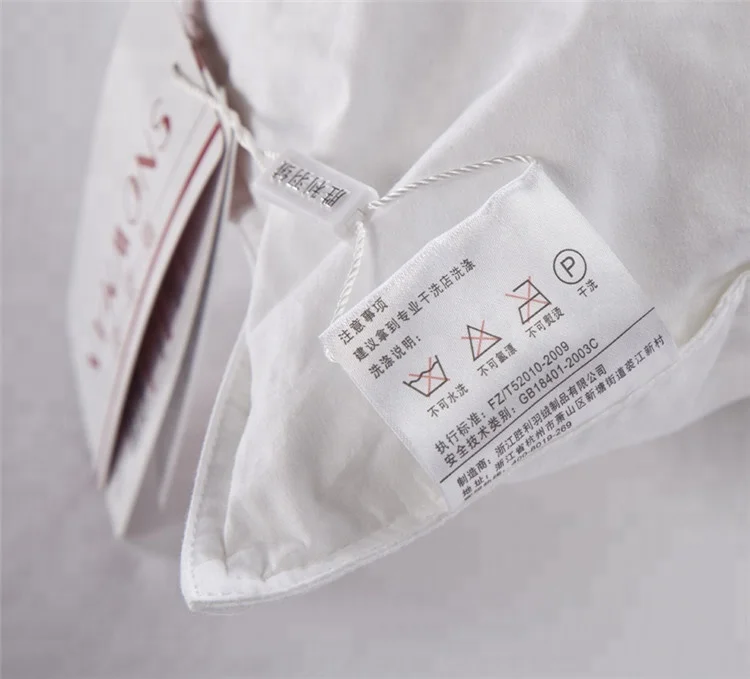 Hot Sale High Quality Feather Pillow /100% Machine Washable White Goose Feather Pillow Almohada GOLD Snowman Rectangle Solid