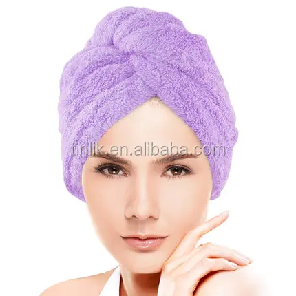 300gsm Coral Fleece 100% Microfiber Weave Hair Dryer Cap Hair dry towel