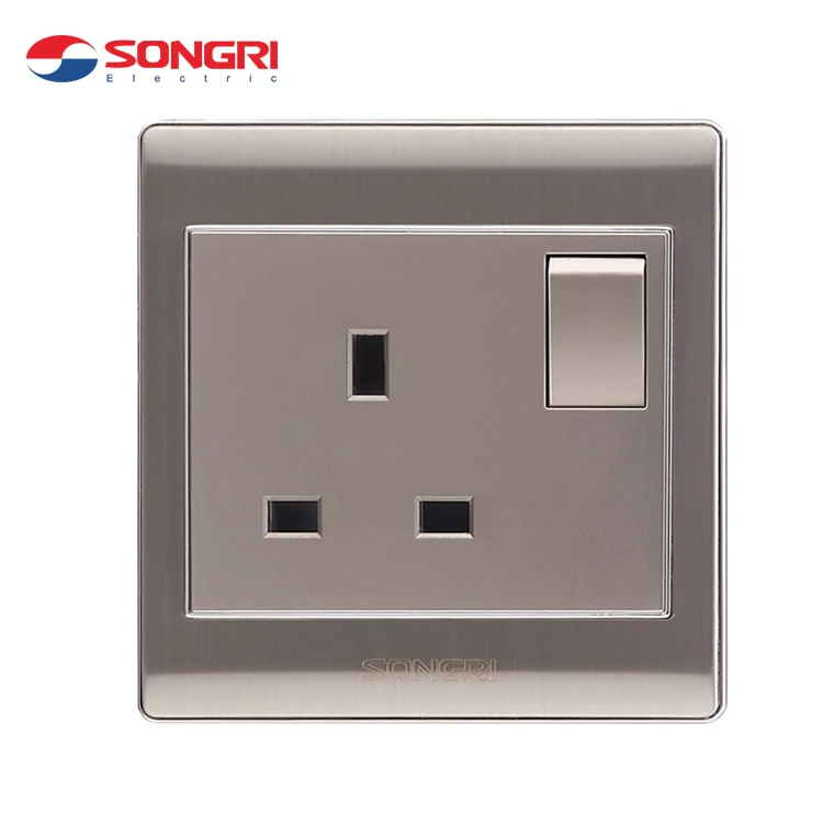 
Songri Brand European Standard UK Black Color Home 3 Gang 1 Way Light Switch 