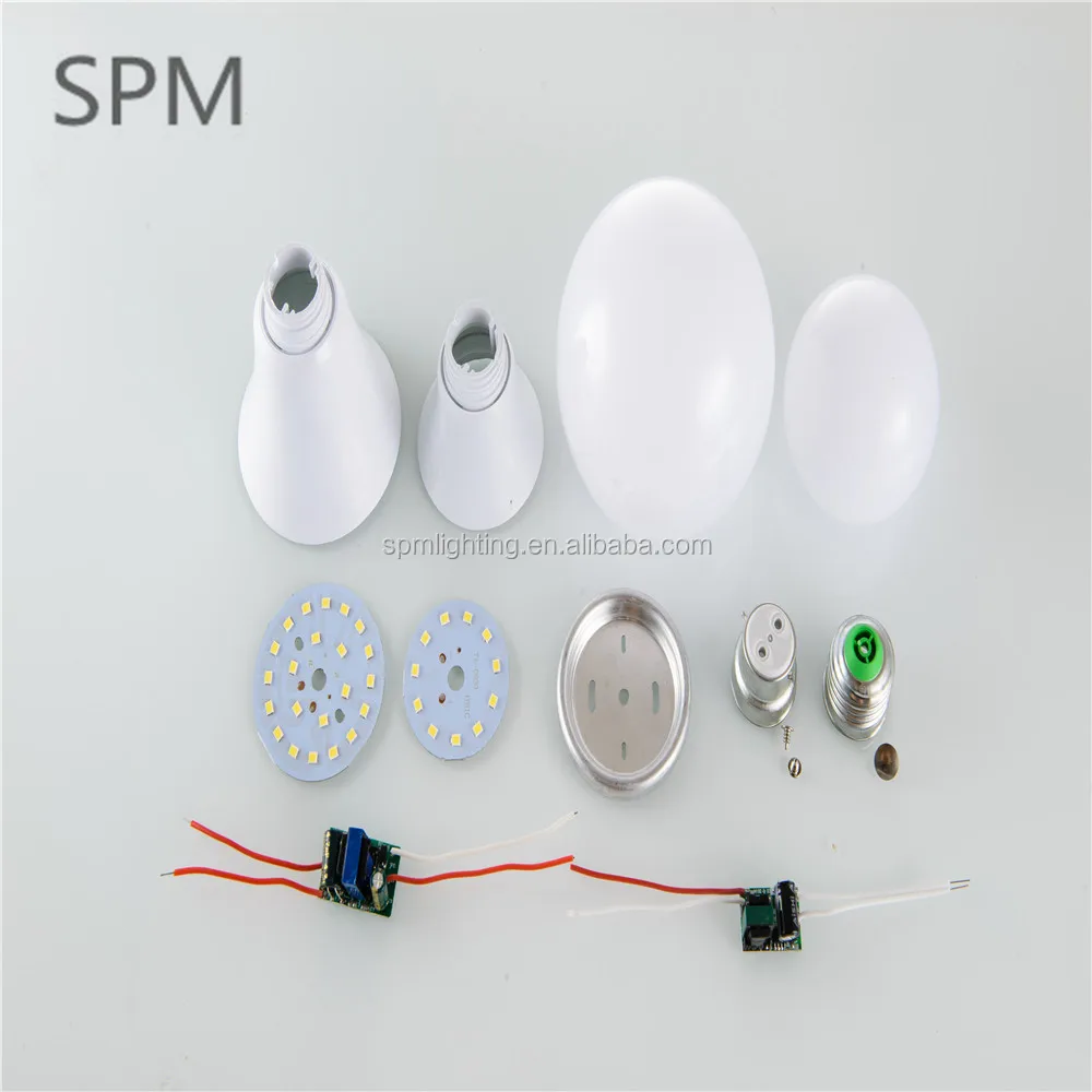 manufacturing e27 5w 7w 9w 12w aluminum led lamp bulb light skd parts