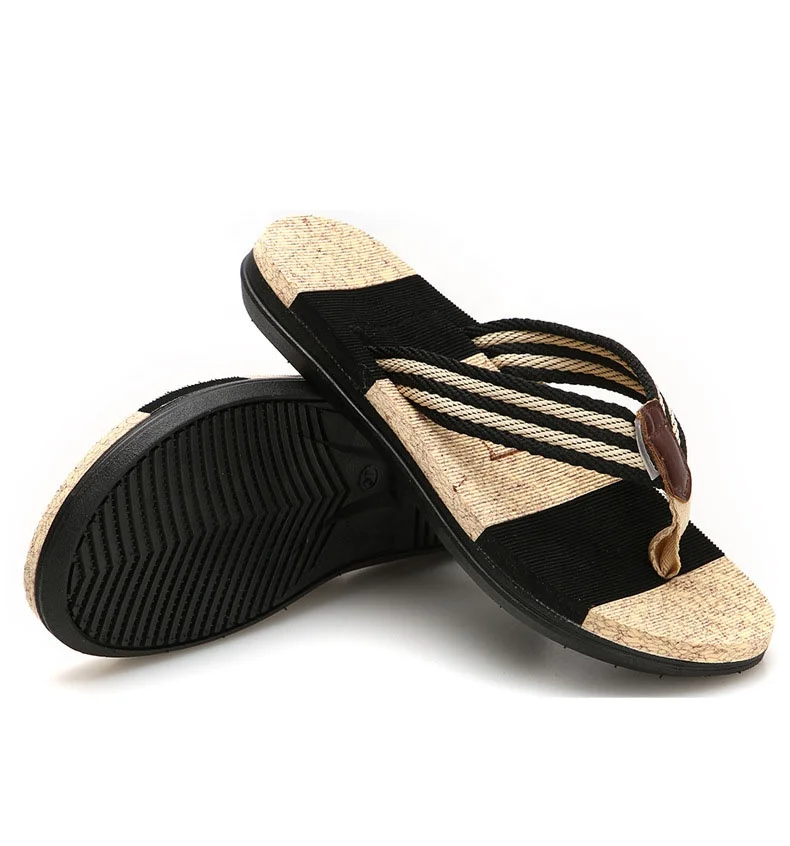 
Wholesale 2019 New Design Beach Oem Slippers Fabric Strap Printed Men Flip Flops 