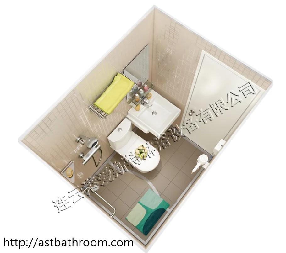 Portable integral prefab modular bathroom unit pod shower box indoor or outdoor use