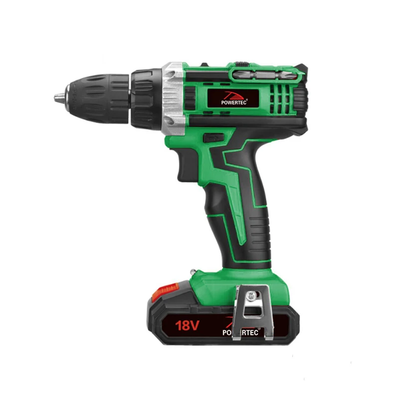 POWERTEC 1.5Ah Li-ion battery cordless power drill  wood hand drill 18v  cordless screwdriver