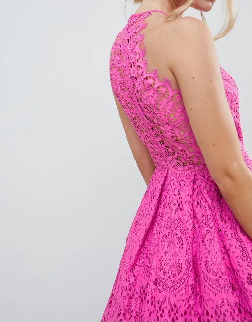 100 Halter neck Gathered waist Scalloped edges custom dance dresses