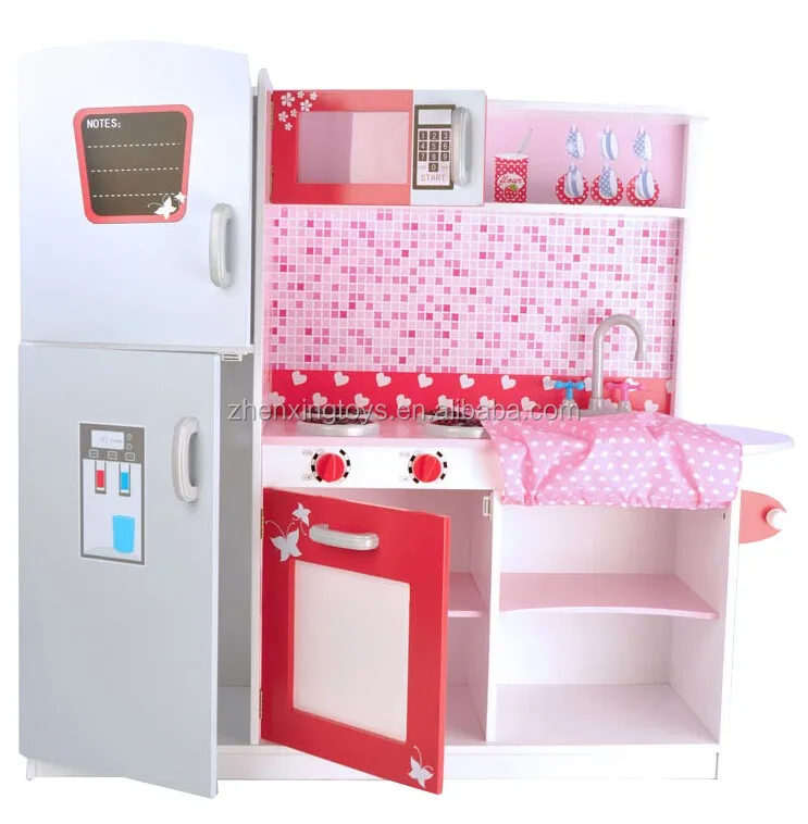 
EN71 standard pink kids pretend food cooking kitchen play set 