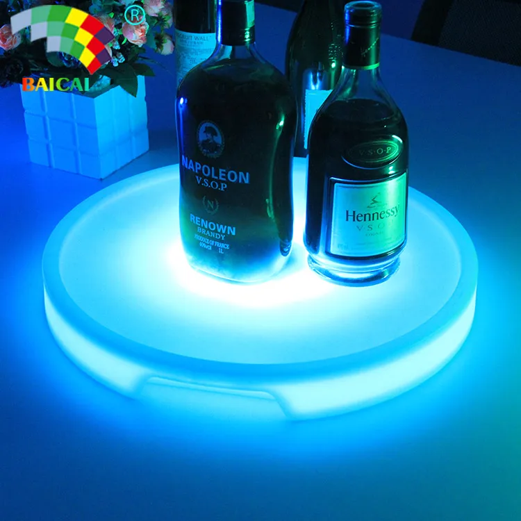 LED Bottle Light Uptray Plastic Wine Plate LED Bottle Holder