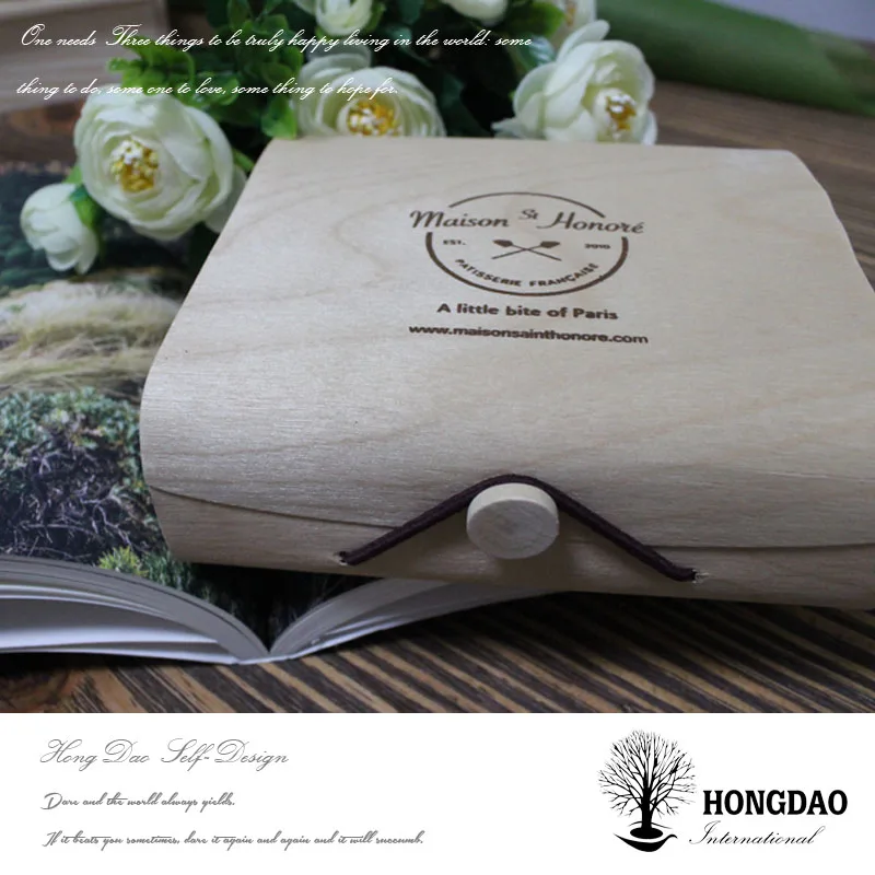 
HONGDAO Order! Balsa wooden very thin macarons box for christmas 