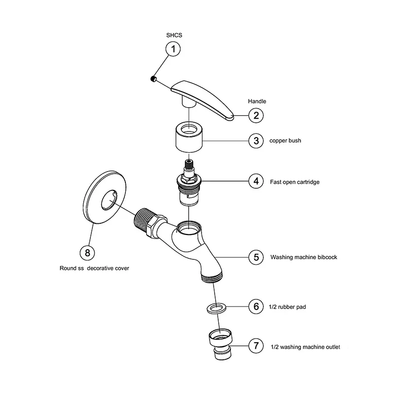 Washing machine single handle brass basin faucet water taps bibcock