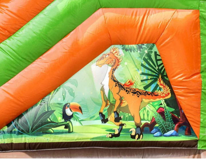 Customized Size Dinosaurs Inflatable Bounce House / Toddler Bouncy Castle With Slide